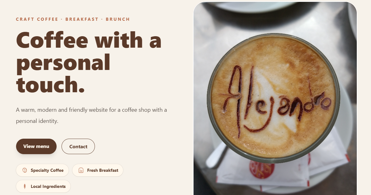 Café Alejandro website preview